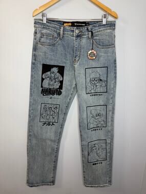 Naruto Shippuden x Hypland Team 7 Denim Jeans Itachi Uchiha Blue Size 32x32 New